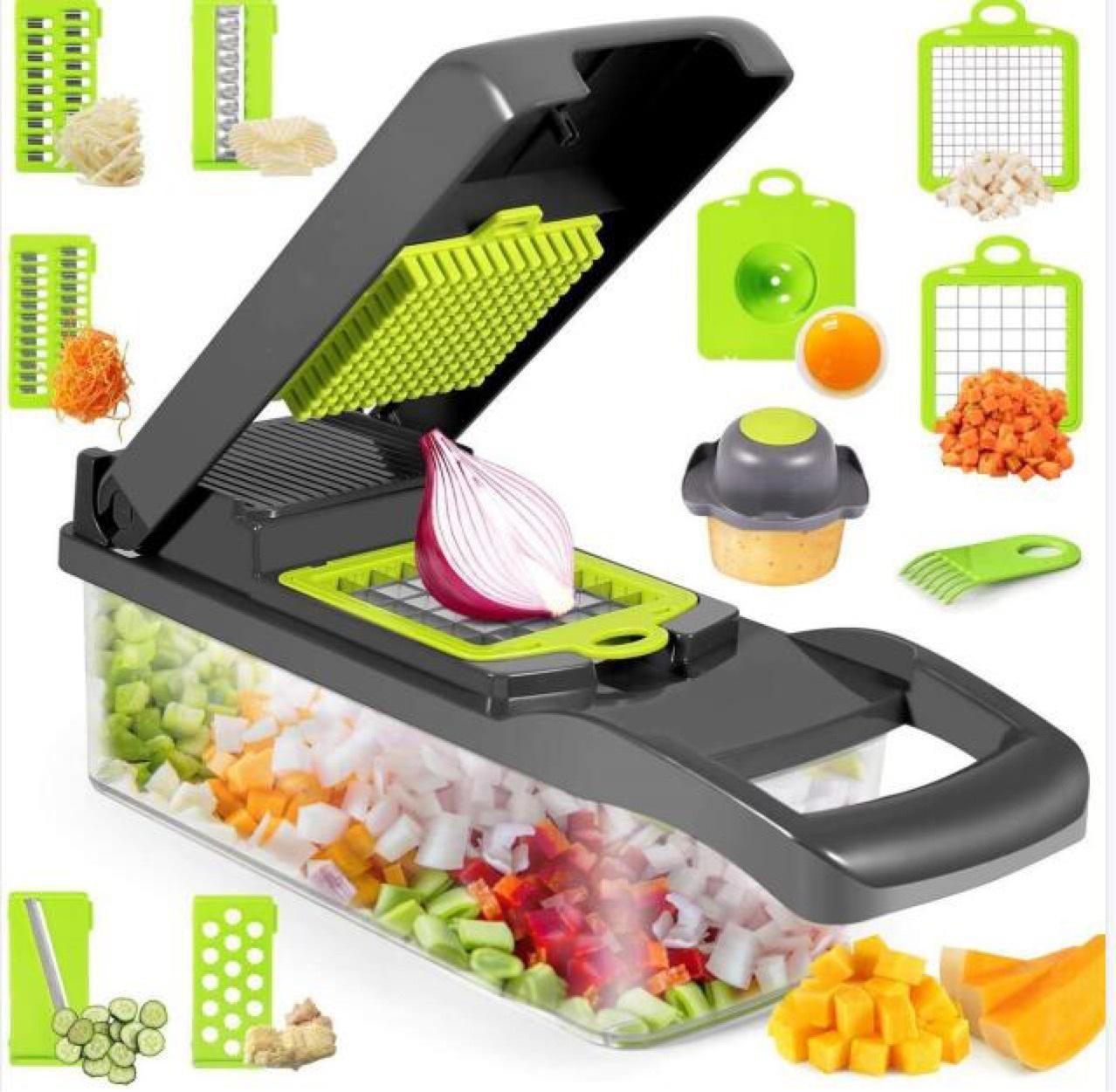 12 In 1 Manual Vegetable Chopper Kitchen Gadgets Food Chopper Onion Cutter Vegetable Slicer - MEDIJIX