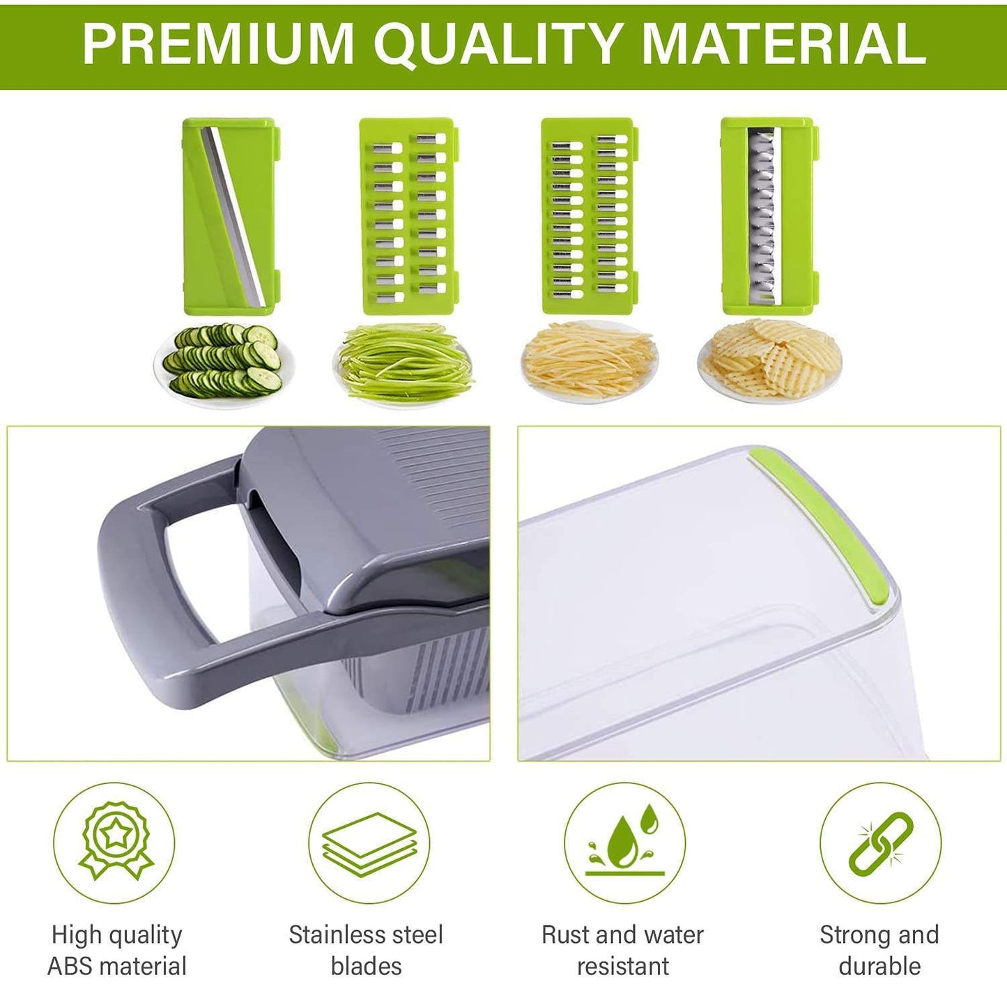 12 In 1 Manual Vegetable Chopper Kitchen Gadgets Food Chopper Onion Cutter Vegetable Slicer - MEDIJIX