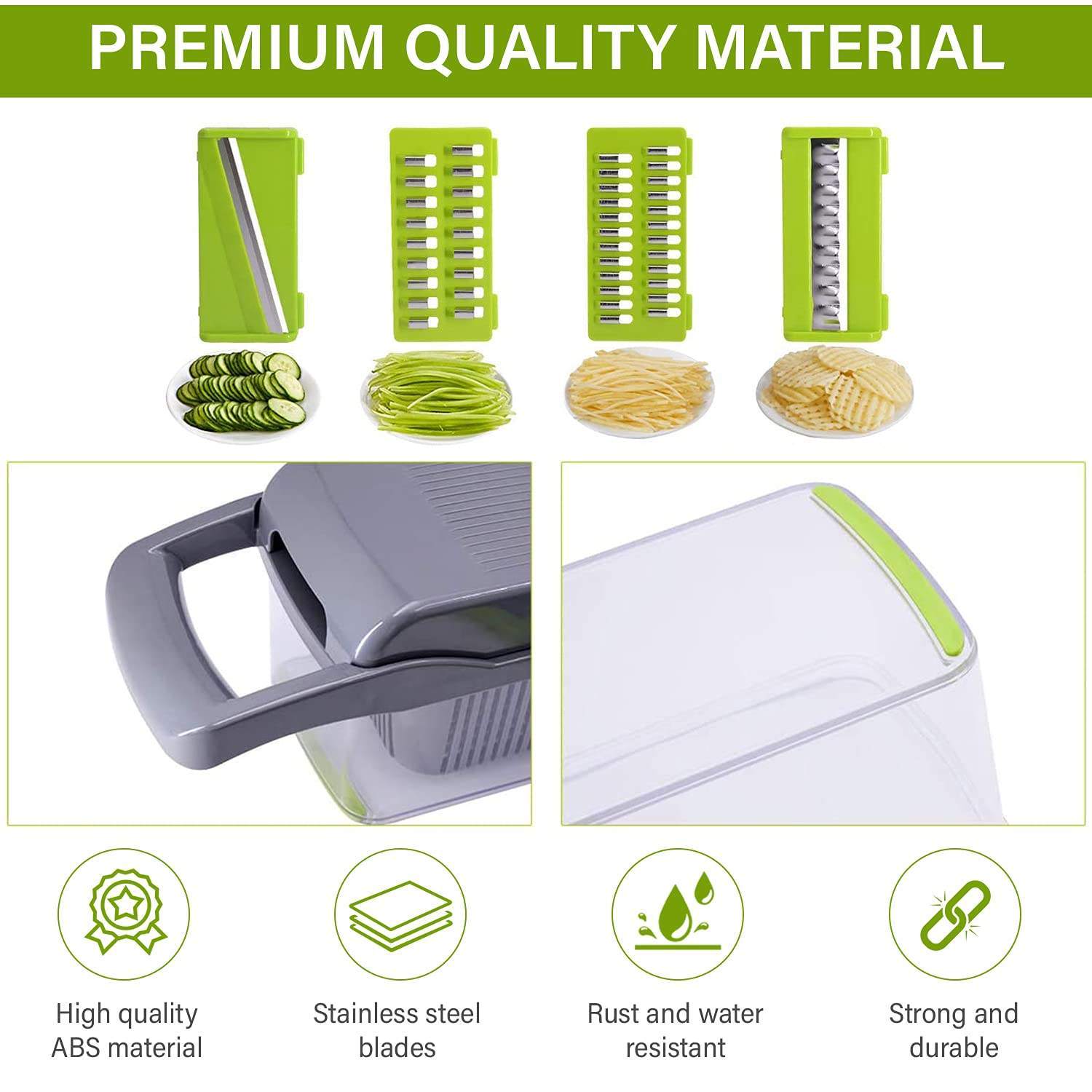 12 In 1 Manual Vegetable Chopper Kitchen Gadgets Food Chopper Onion Cutter Vegetable Slicer - MEDIJIX