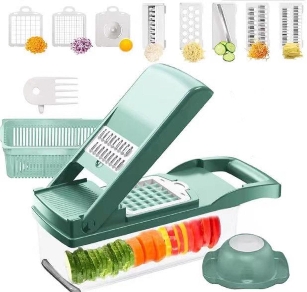 12 In 1 Manual Vegetable Chopper Kitchen Gadgets Food Chopper Onion Cutter Vegetable Slicer - MEDIJIX