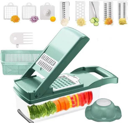 12 In 1 Manual Vegetable Chopper Kitchen Gadgets Food Chopper Onion Cutter Vegetable Slicer - MEDIJIX