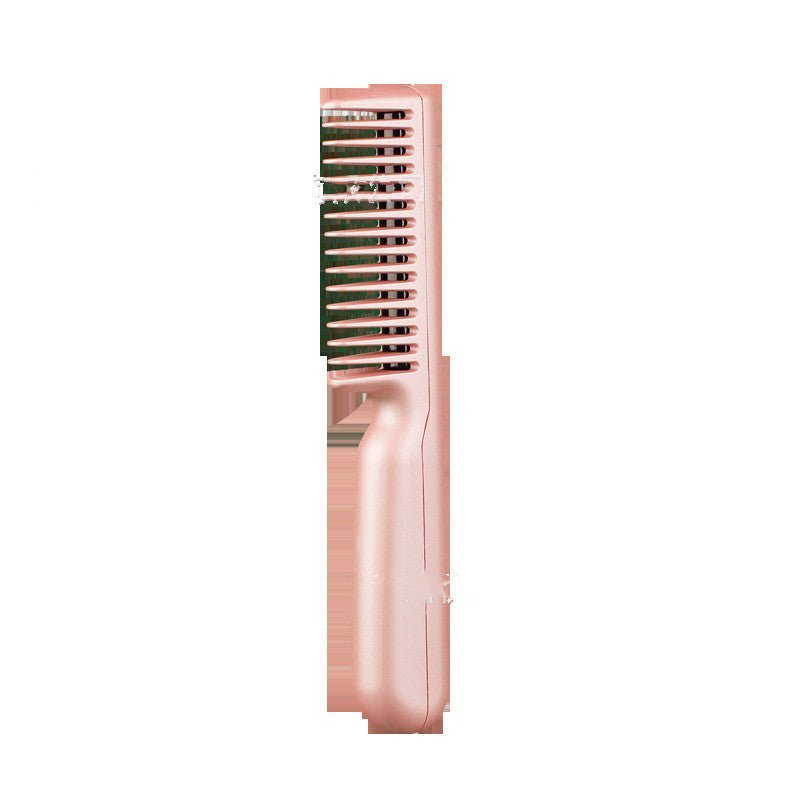 2 In 1 Wireless Straight Hair Comb Portable USB Charging Negative - Ion Smoothing Straightener Curling Comb Hair Brush - MEDIJIX