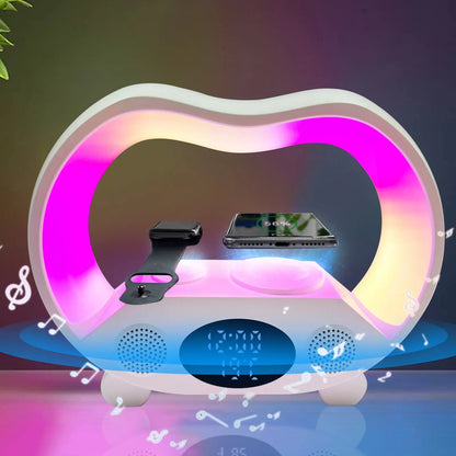 2024 New 6 In 1 Smart Remote Control Bluetooth Ambience Intelligent LED Table Lamp Multi - function Wireless Charger Night Light Bluetooth Speaker - MEDIJIX