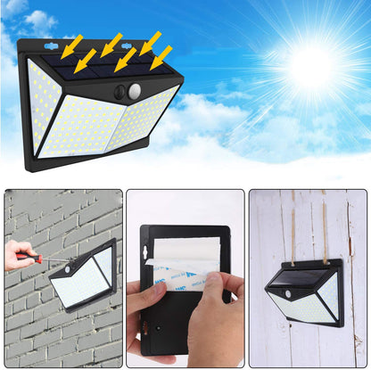 208LED Solar Wall Lamp Human Body Induction Garden Lamp Villa Landscape Lamp - MEDIJIX