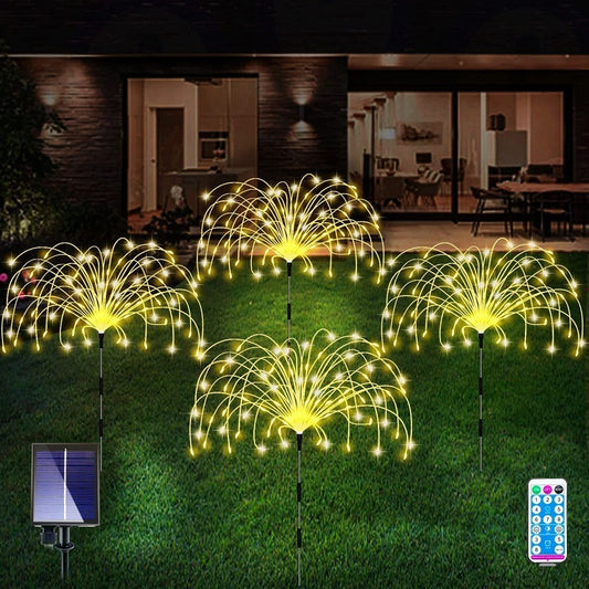 Solar Fireworks Lamp Drag A Waterproof Lawn Floor Outlet - MEDIJIX