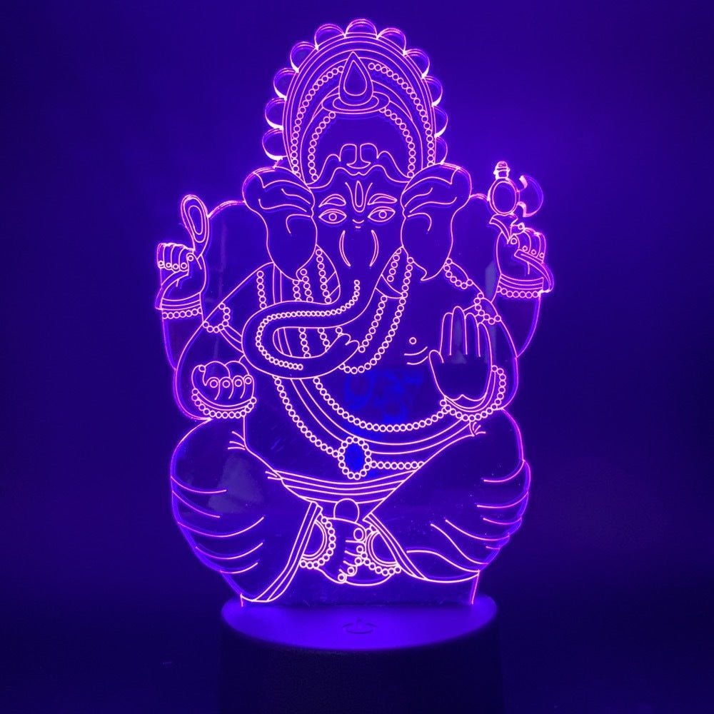 3D Night Light Indian Mythology Elephant Head God Creative Gift Table Lamp - MEDIJIX