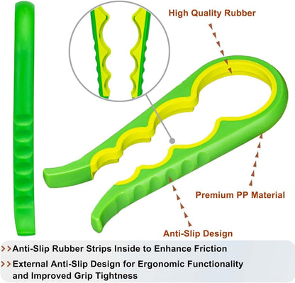 4 In 1 Can Opener, Multifunctional Jar Opener, Bottle Opener, Non Slip Jar Bottle Opener Random Color - MEDIJIX