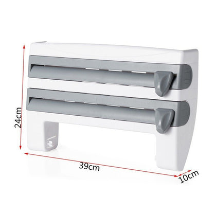 4 - In - 1 Kitchen Roll Holder Dispenser Kitchen Foil Film Wrap Tissue Paper 4 IN 1 Kitchen Roll Holder Dispenser - MEDIJIX