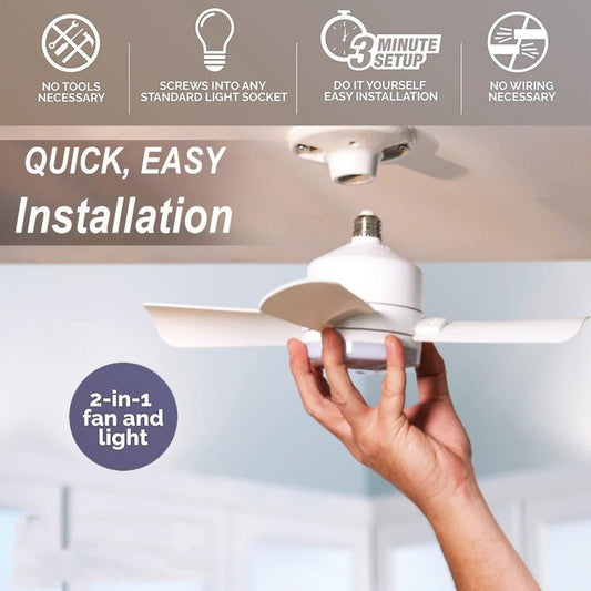Adjustable Screw Mouth Intelligent Remote Control Integrated LED Fan Light - MEDIJIX