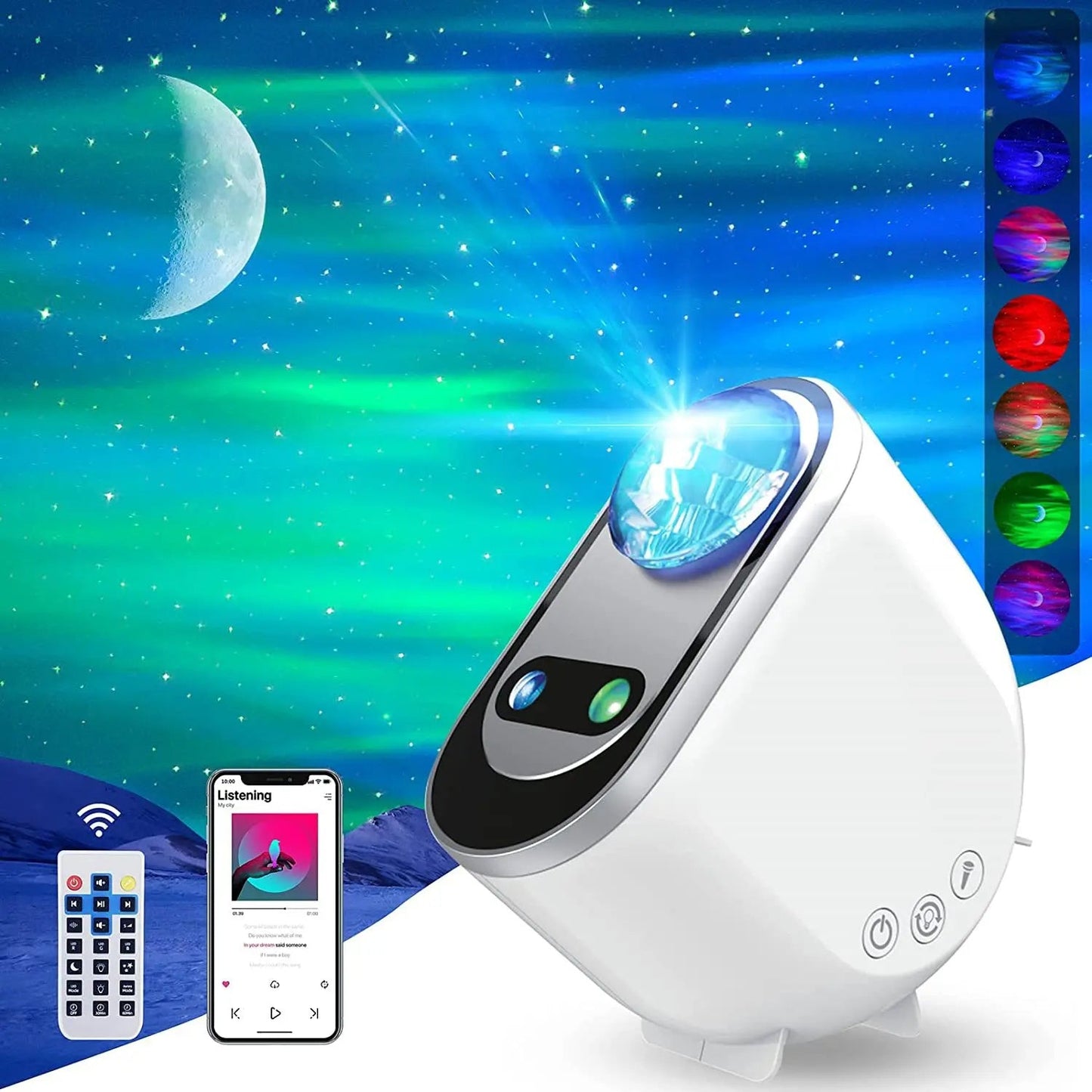 Aurora Borealis Starlight Projectors LED Galaxy Star Atmosphere Galaxy Night Light Home Bedroom Sky Moon Lamp Room Decor Gift - MEDIJIX