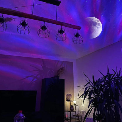 Aurora Borealis Starlight Projectors LED Galaxy Star Atmosphere Galaxy Night Light Home Bedroom Sky Moon Lamp Room Decor Gift - MEDIJIX