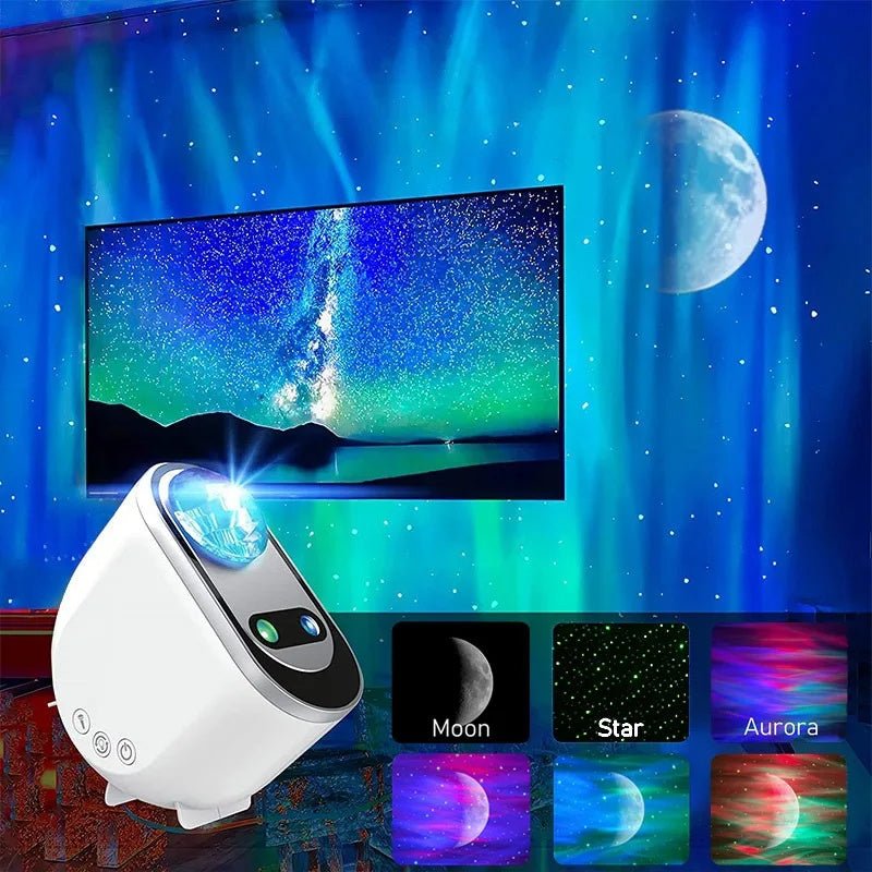 Aurora Borealis Starlight Projectors LED Galaxy Star Atmosphere Galaxy Night Light Home Bedroom Sky Moon Lamp Room Decor Gift - MEDIJIX