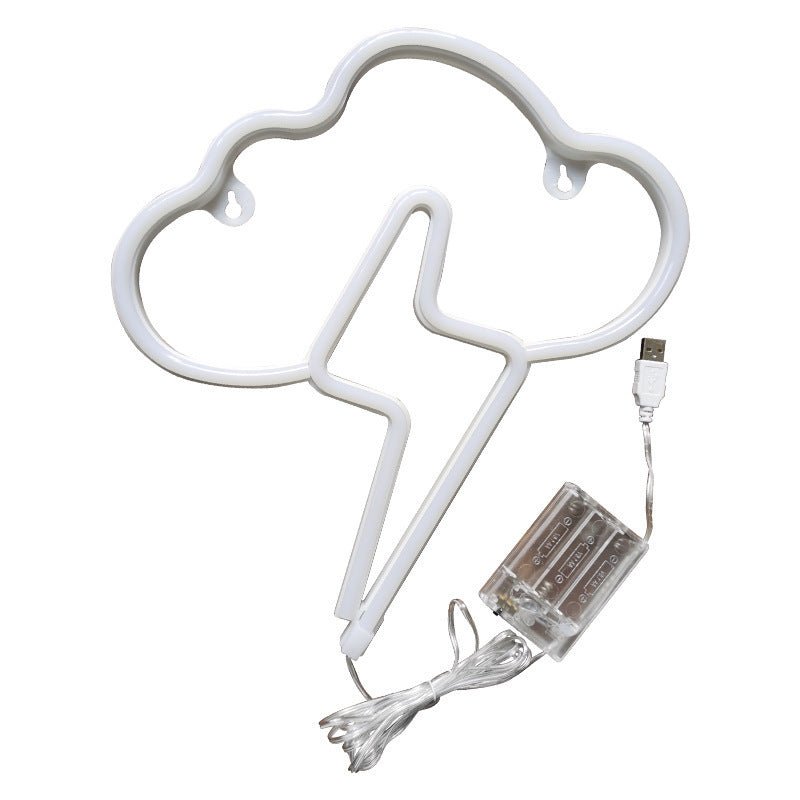 Clouds Lightning Neon Sign Hanging On The Wall - MEDIJIX