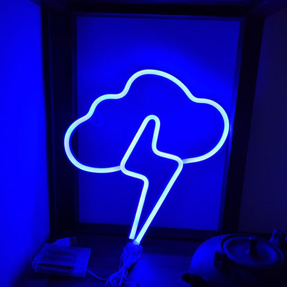 Clouds Lightning Neon Sign Hanging On The Wall - MEDIJIX