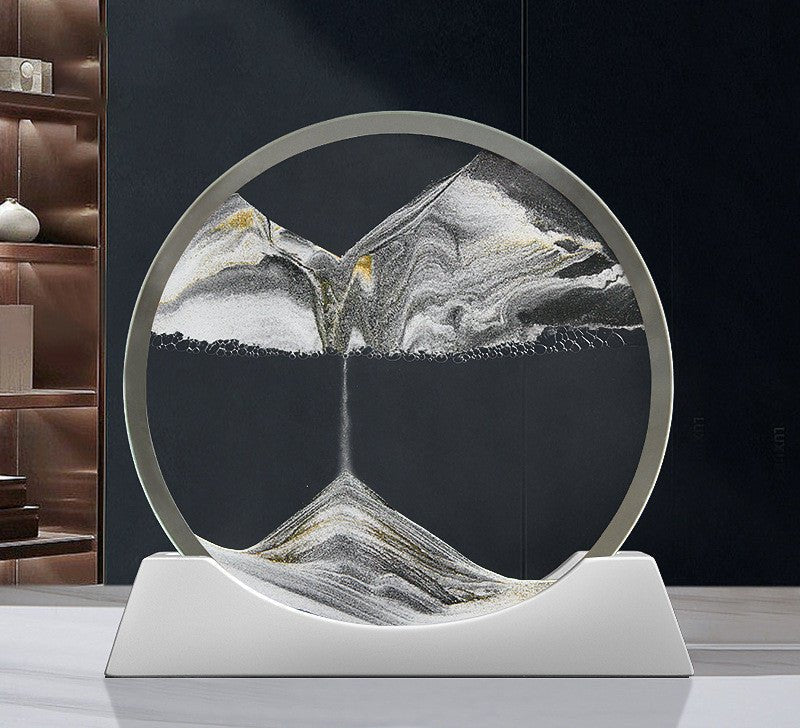 Creative New Quicksand Painting Small Night Lamp Living Room Bedroom Abstract Rotary Desktop Decoration - MEDIJIX