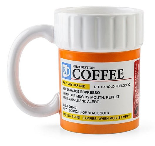 Creative Prescription Coffee Mug Ceramic Cup Milk Mug Water Drinking Cups Funny Gift for the Caffeine Lover - MEDIJIX