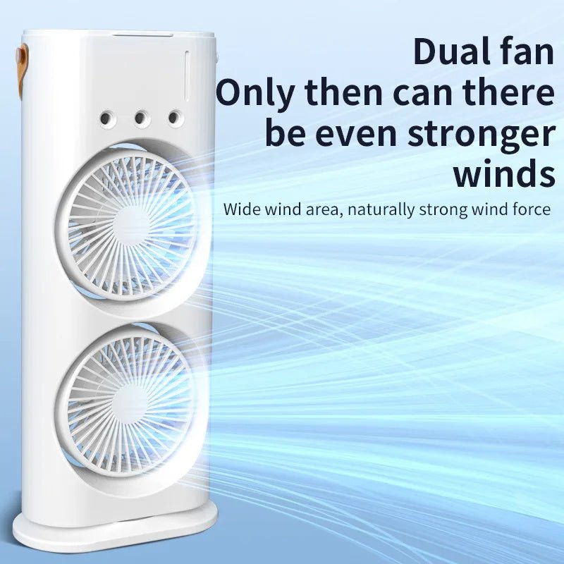 Double - ended Spray Fan Portable Humidifier Fan Air Conditioner Household Small Air Cooler Hydrocooling Portable Air Adjustment - MEDIJIX