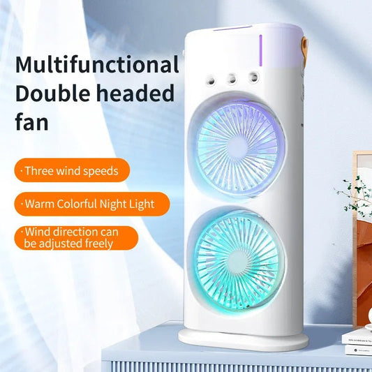 Double - ended Spray Fan Portable Humidifier Fan Air Conditioner Household Small Air Cooler Hydrocooling Portable Air Adjustment - MEDIJIX