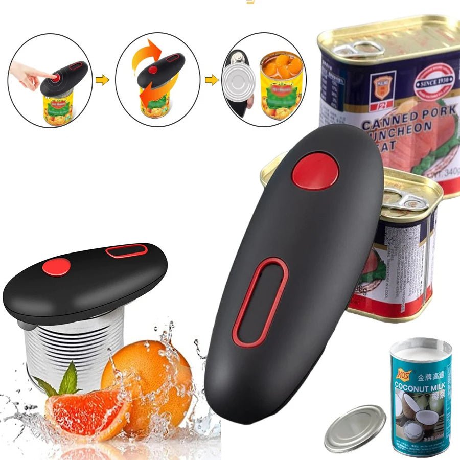 Electric Can Opener Automatic Jar Bottle Can Machine One Touch Portable Kitchen Hand Free Opening Opener Tool Gadgets - MEDIJIX