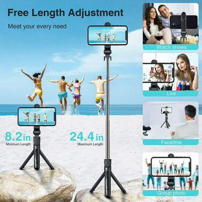 Fit Telescopic Selfie Stick Bluetooth Tripod Monopod Phone Holder - MEDIJIX