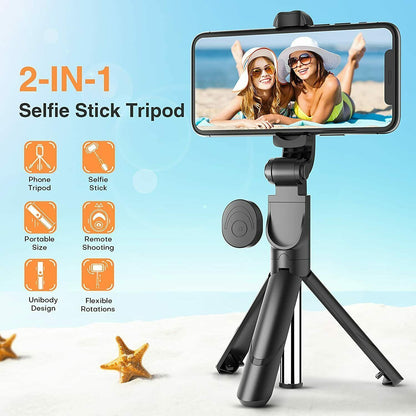 Fit Telescopic Selfie Stick Bluetooth Tripod Monopod Phone Holder - MEDIJIX