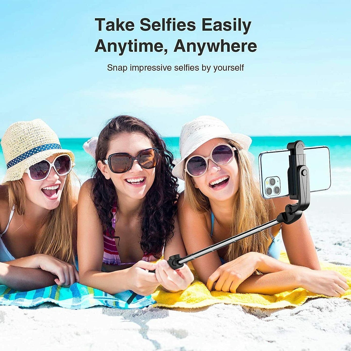 Fit Telescopic Selfie Stick Bluetooth Tripod Monopod Phone Holder - MEDIJIX