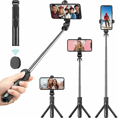 Fit Telescopic Selfie Stick Bluetooth Tripod Monopod Phone Holder - MEDIJIX