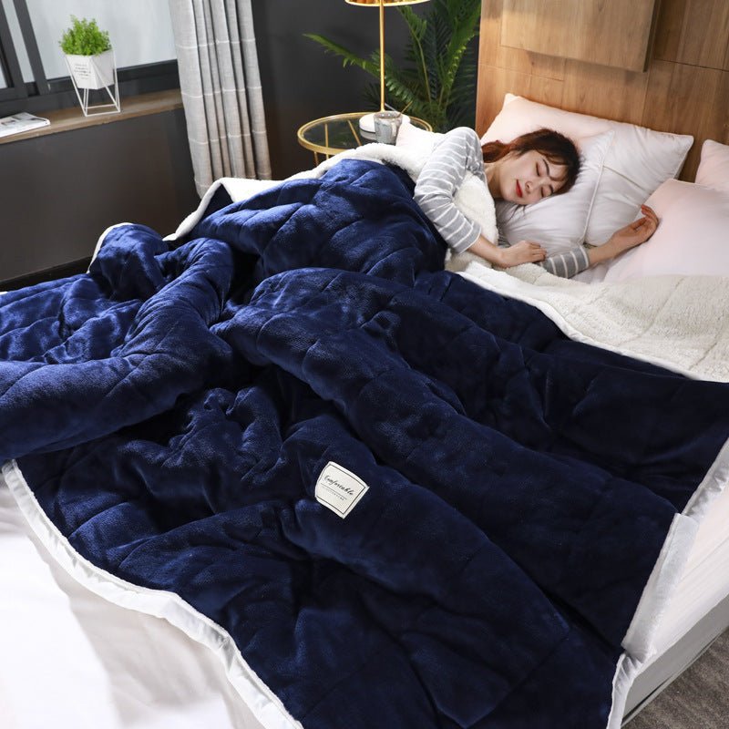 Fleece Blankets And Throws Thick Warm Winter Blankets Home Super Soft Duvet Luxury Solid Blankets On Twin Bedding - MEDIJIX