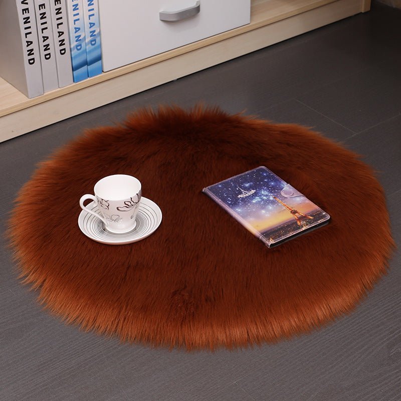 Hair Plush Carpet Floor Mats Household Floor Mats Wool Round Bedroom Carpets - MEDIJIX