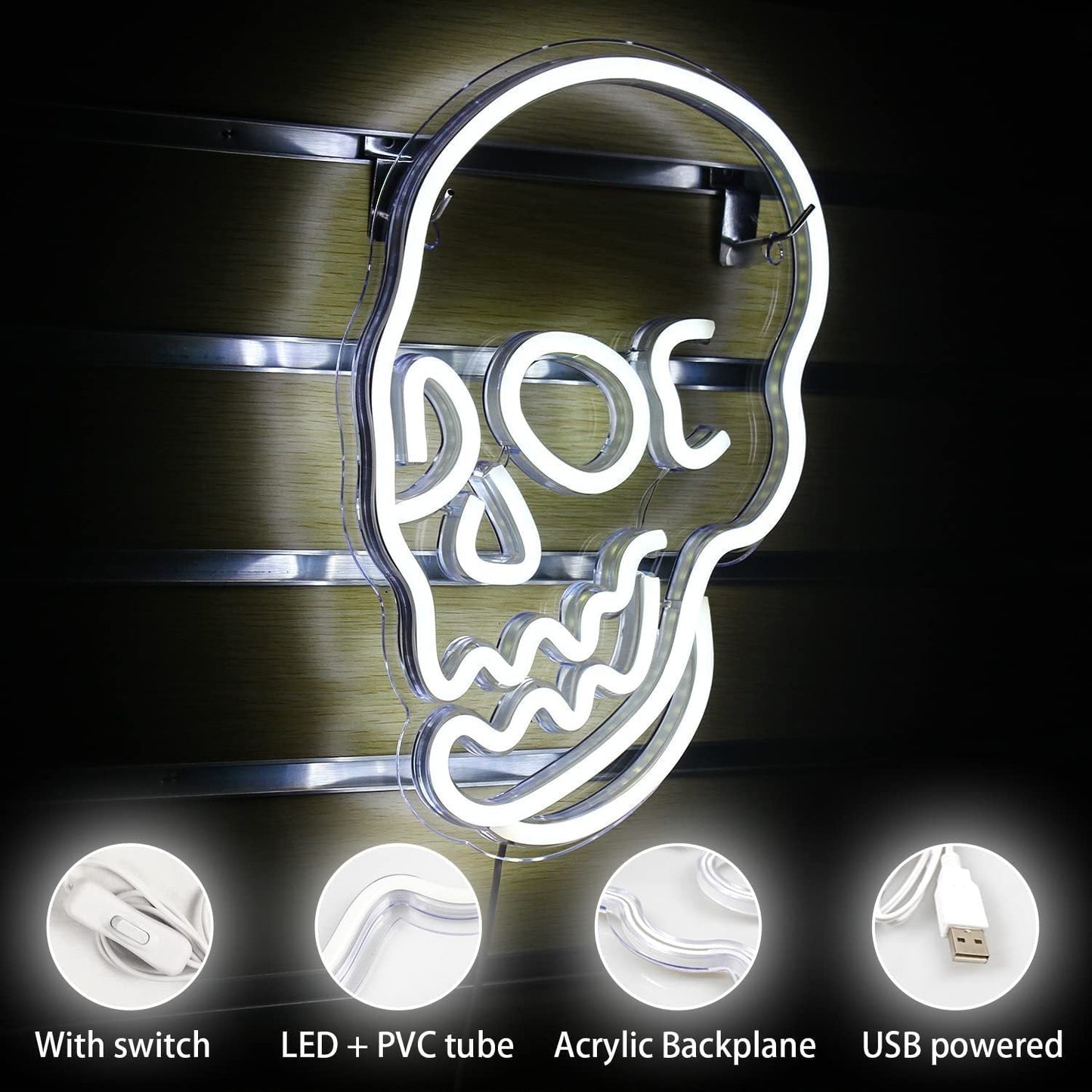 Halloween Decoration LED Neon Skull - MEDIJIX