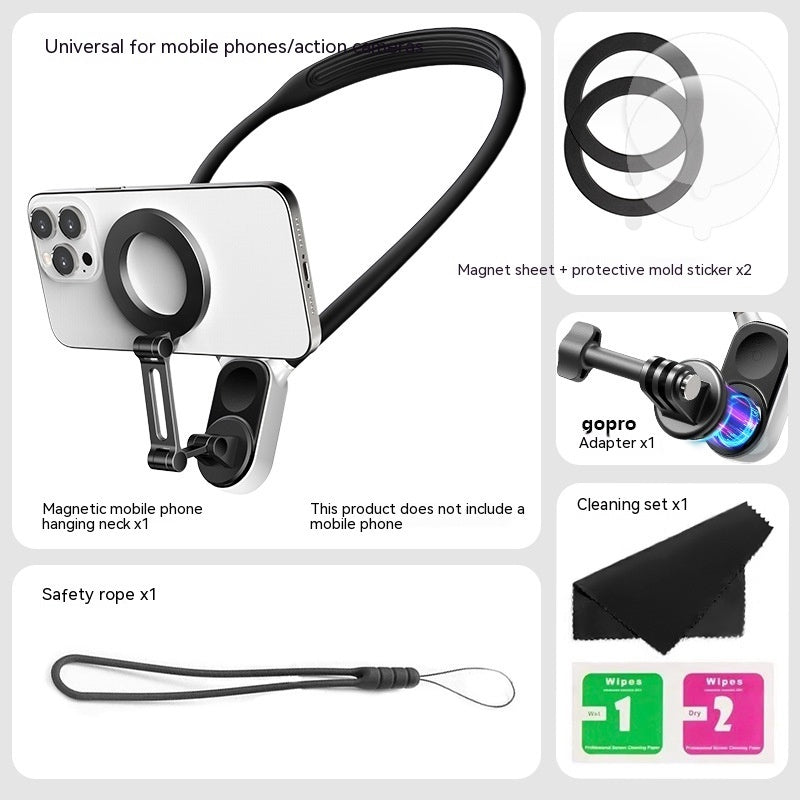 Hanging Neck Mobile Phone Sports Camera Magnetic Bracket - MEDIJIX