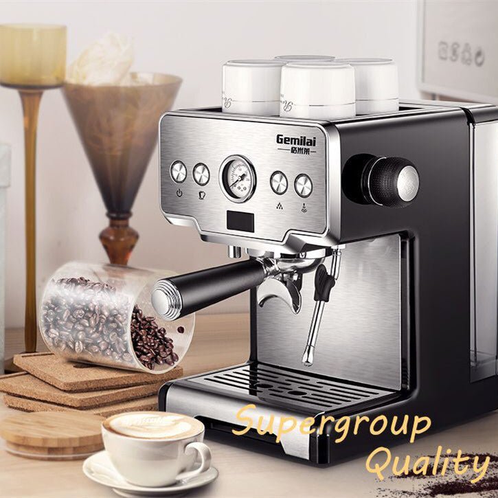 Italian Coffee Maker Home Small Semi - automatic Freshly Ground High Pressure Steam Milk Foam - MEDIJIX