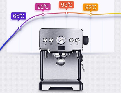 Italian Coffee Maker Home Small Semi - automatic Freshly Ground High Pressure Steam Milk Foam - MEDIJIX