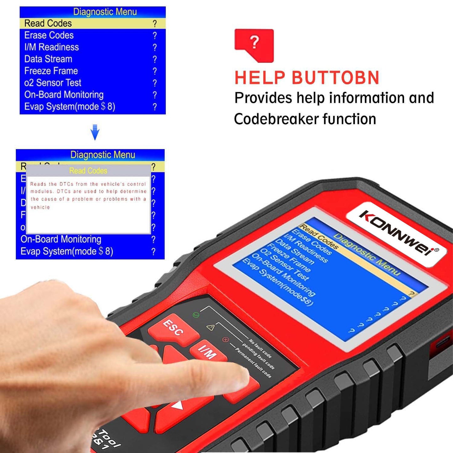 KW850 OBD2 CAN BUS Code Reader car engine fault code detector scanner - MEDIJIX