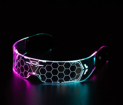 LED Luminous Glasses Party Bar Disco Punk Glasses Futuristic Style Festival Goggles Decoration Gifts - MEDIJIX