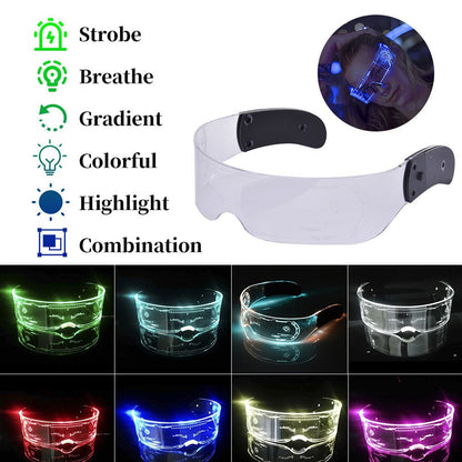 LED Luminous Glasses Party Bar Disco Punk Glasses Futuristic Style Festival Goggles Decoration Gifts - MEDIJIX