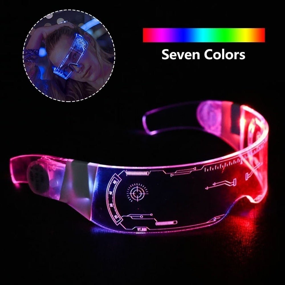 LED Luminous Glasses Party Bar Disco Punk Glasses Futuristic Style Festival Goggles Decoration Gifts - MEDIJIX