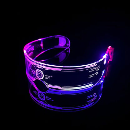 LED Luminous Glasses Party Bar Disco Punk Glasses Futuristic Style Festival Goggles Decoration Gifts - MEDIJIX