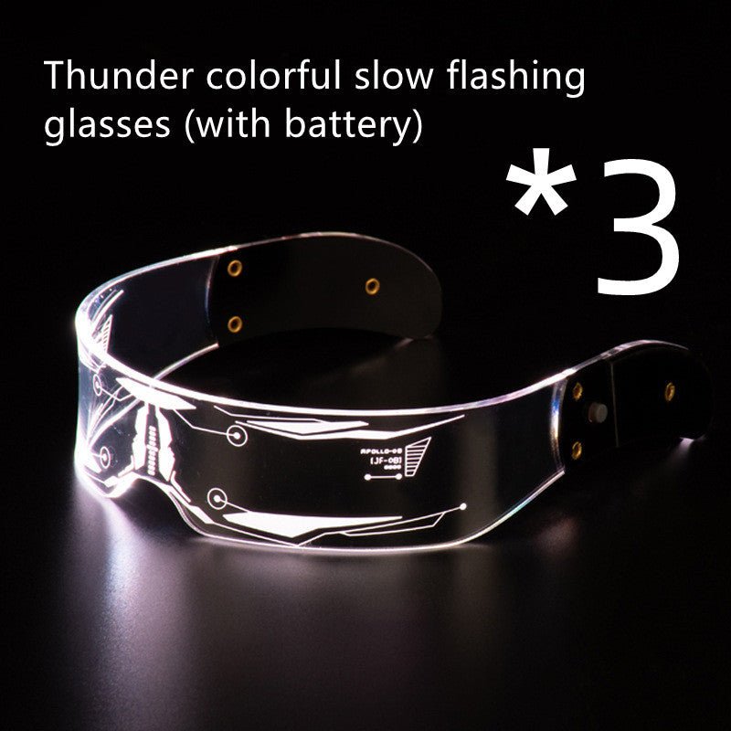 LED Luminous Glasses Party Bar Disco Punk Glasses Futuristic Style Festival Goggles Decoration Gifts - MEDIJIX