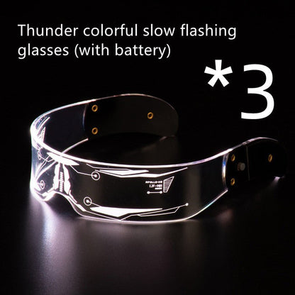 LED Luminous Glasses Party Bar Disco Punk Glasses Futuristic Style Festival Goggles Decoration Gifts - MEDIJIX