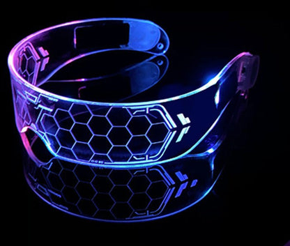 LED Luminous Glasses Party Bar Disco Punk Glasses Futuristic Style Festival Goggles Decoration Gifts - MEDIJIX