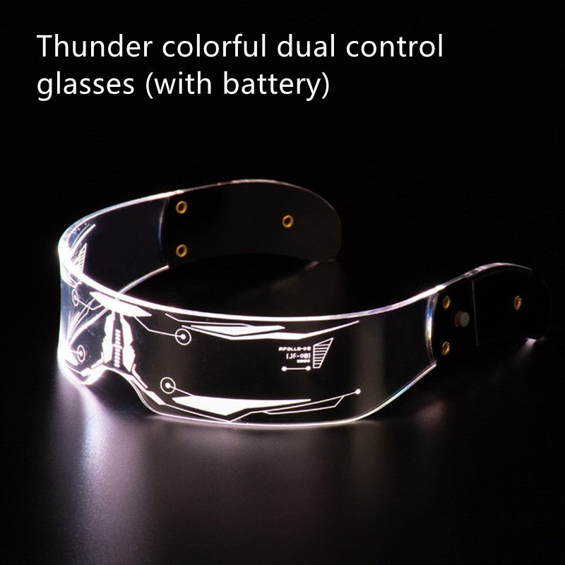 LED Luminous Glasses Party Bar Disco Punk Glasses Futuristic Style Festival Goggles Decoration Gifts - MEDIJIX