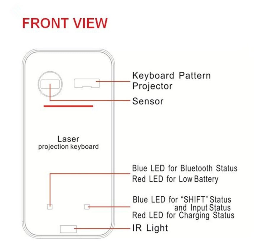 LEING FST Virtual Laser Keyboard Bluetooth Wireless Projector Phone Keyboard For Computer Pad Laptop With Mouse Function - MEDIJIX