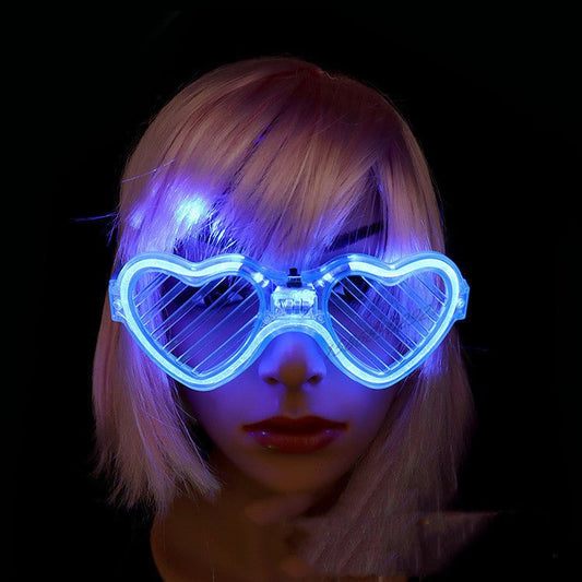 Luminous Glasses LED Light Up Glasses Party Decoration Purple Color Luminous Shutter Shades Glow Glasses Children Adults Holiday Accessories Gift - MEDIJIX
