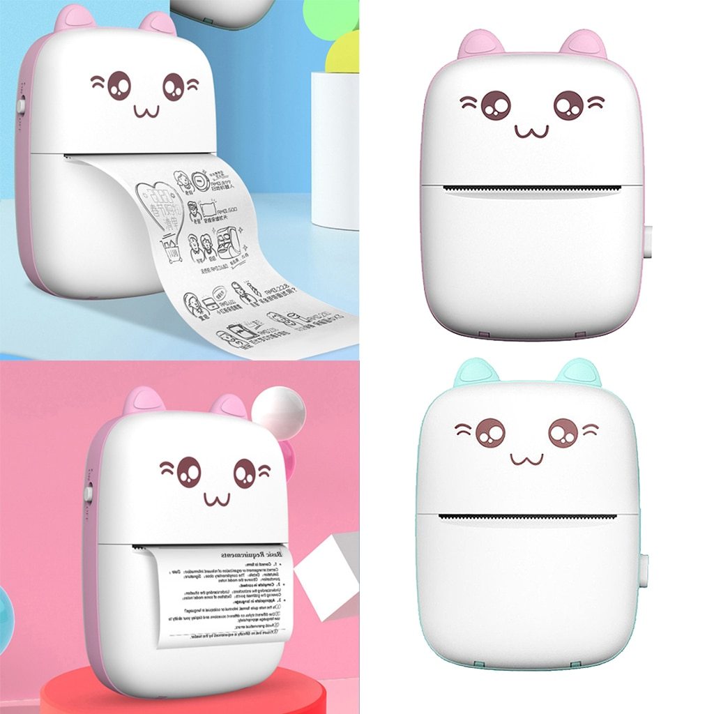 Mini Printer Portable Mini Bluetooth WiFi New Wrong Printer Mobile Phone Photo Title Note Hot Print Pocket Student Error Label Printer - MEDIJIX