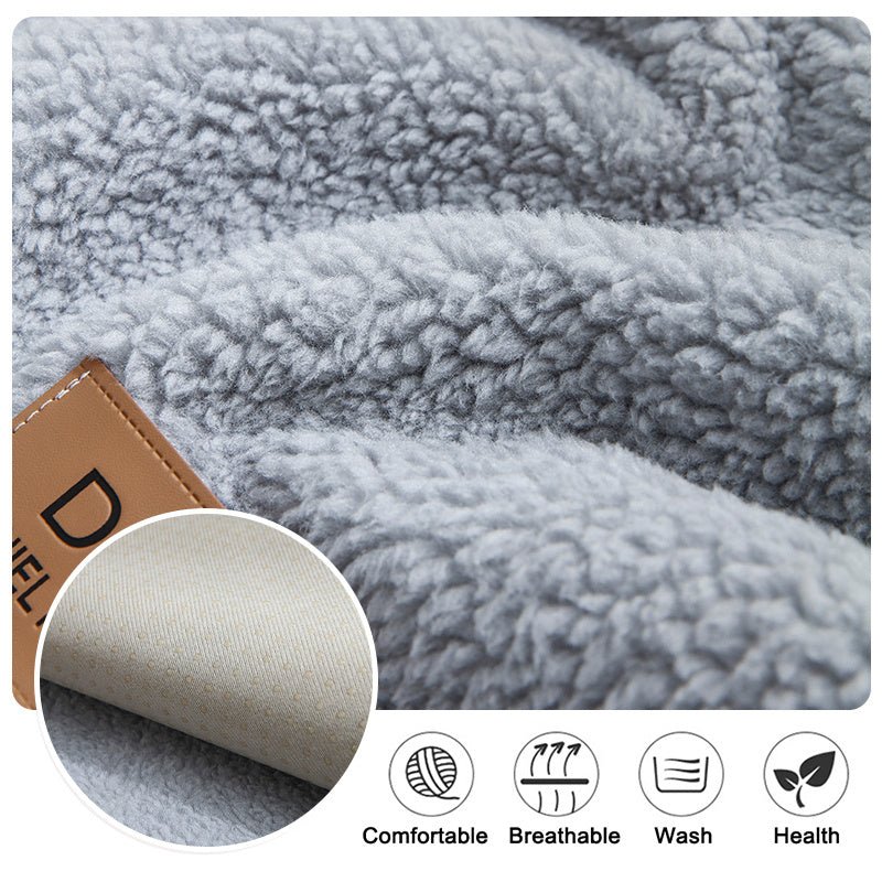 Modern Solid Color Winter Lamb Wool Sofa Towel Thicken Plush Soft And Smooth Sofa Covers For Living Room Anti - slip Couch Cover - MEDIJIX