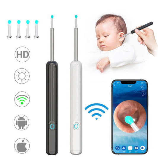 NE3 Ear Cleaner Otoscope Ear Wax Removal Tool With Camera LED Light Wireless Ear Endoscope Ear Cleaning Kit For I - phone - MEDIJIX