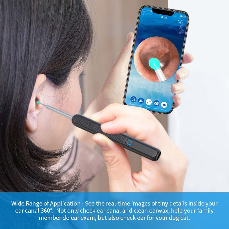 NE3 Ear Cleaner Otoscope Ear Wax Removal Tool With Camera LED Light Wireless Ear Endoscope Ear Cleaning Kit For I - phone - MEDIJIX