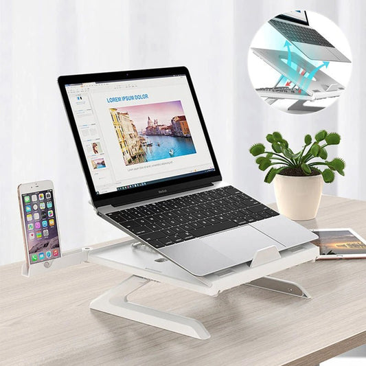 New Laptop Stand Multifunctional Folding Lift Portable Laptop Stand Monitor Increase Rack Aluminum Alloy Base - MEDIJIX