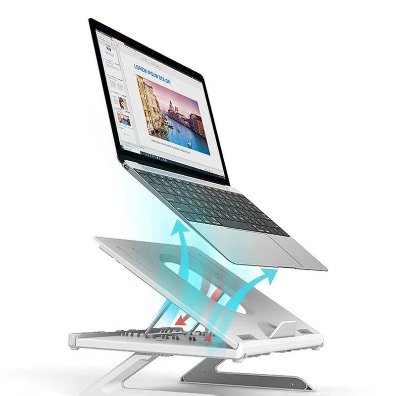 New Laptop Stand Multifunctional Folding Lift Portable Laptop Stand Monitor Increase Rack Aluminum Alloy Base - MEDIJIX